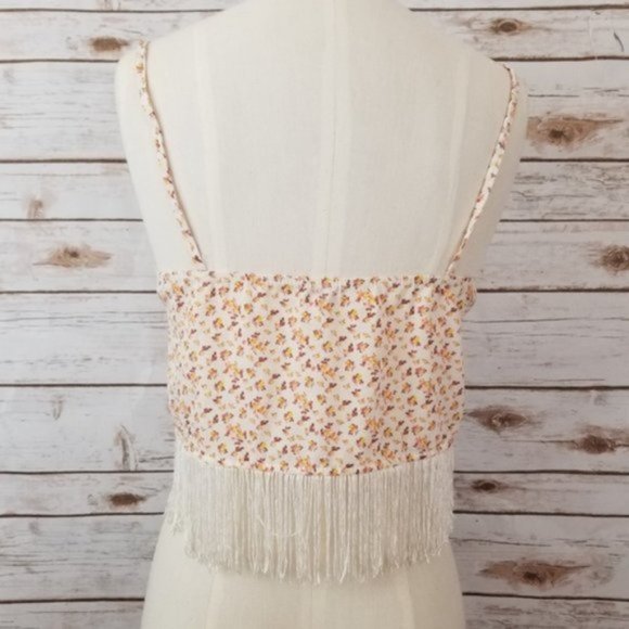 ⬇️⬇️ Charlotte Russe Fringe Tassel Crop Top XS - Picture 2 of 8